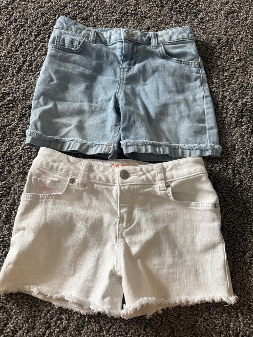 Cat & Jack Light Blue and White Girls Denim Shorts Set